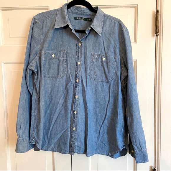 Lauren Ralph Lauren Tops - Lauren Ralph Lauren Chambray Denim Shirt XL